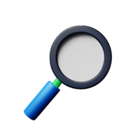 magnifying glass 3d rendering icon illustration png