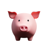 pig 3d rendering icon illustration png