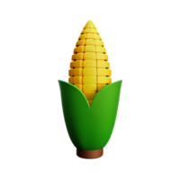 maíz 3d representación icono ilustración png