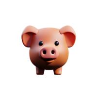 cerdo 3d representación icono ilustración png