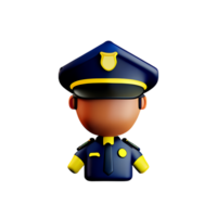 police face 3d rendering icon illustration png