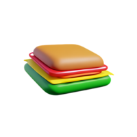 Sandwich 3d interpretazione icona illustrazione png