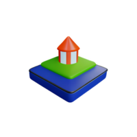 ferme 3d le rendu icône illustration png