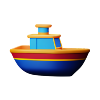 bateau 3d le rendu icône illustration png