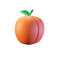 peach 3d rendering icon illustration png