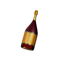 champagne 3d rendering icon illustration png