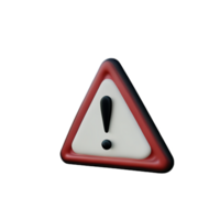 warning 3d rendering icon illustration png