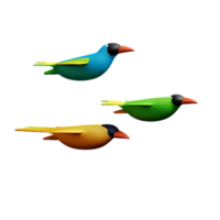 fåglar flygande 3d tolkning ikon illustration png