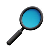 magnifying glass 3d rendering icon illustration png