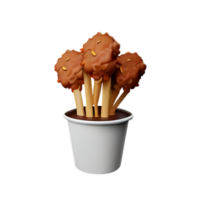 fried chicken 3d rendering icon illustration png