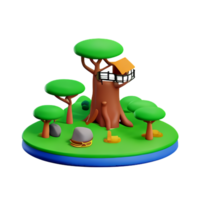 djungel 3d tolkning ikon illustration png