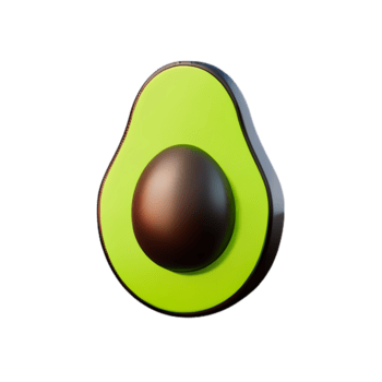 aguacate 3d representación icono ilustración png