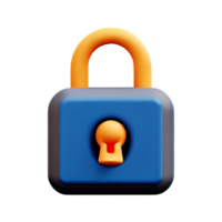 lock 3d rendering icon illustration png