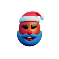 santa claus face 3d rendering icon illustration png