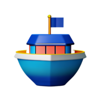 bateau 3d le rendu icône illustration png