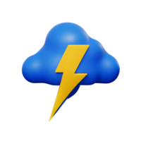 thunder 3d rendering icon illustration png