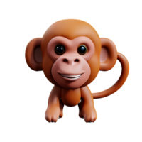 monkey 3d rendering icon illustration png
