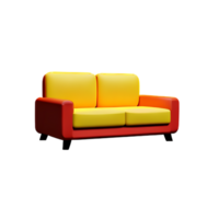 soffa 3d tolkning ikon illustration png