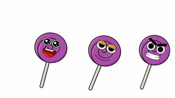 animation of cute lollipop characters that move video