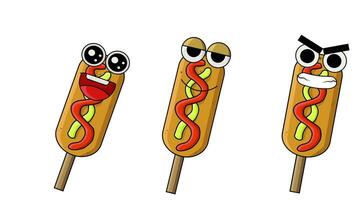 animated cute hot dog character that moves video