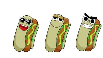 animiert süß Hotdog Charakter Das bewegt sich video
