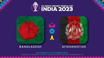 Bangladesh vs afghanistan bij elkaar passen in icc Mannen krekel wereldbeker Indië 2023, intro video, 3d renderen video