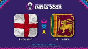 England mot sri lanka match i icc herr- cricket världscupen Indien 2023, intro video, 3d tolkning video