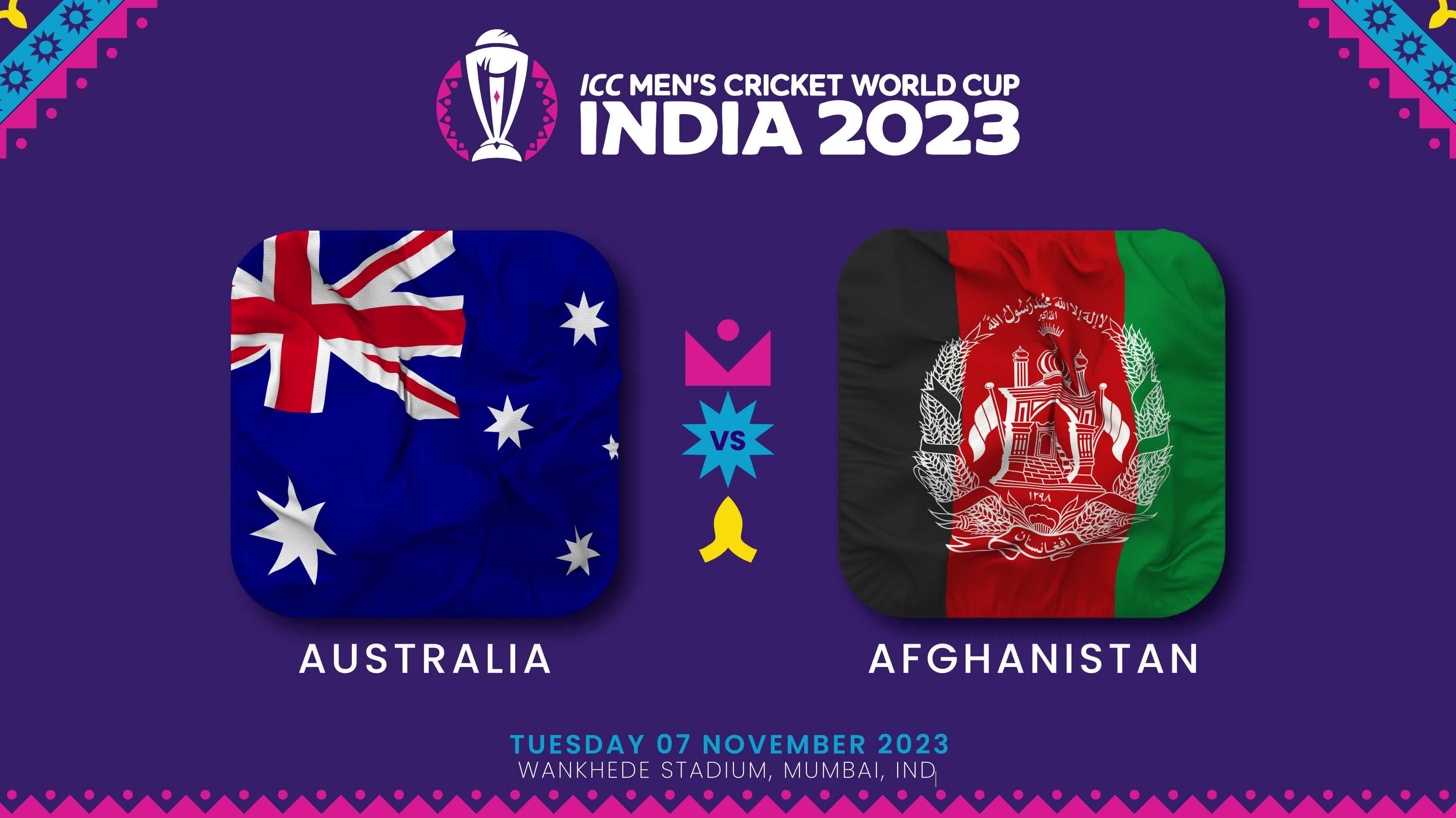 Australia vs Afghanistan Match in ICC Men's Cricket Worldcup India 2023