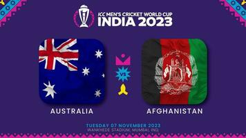 Australia vs afghanistan incontro nel icc Uomini cricket Coppa del Mondo India 2023, intro video, 3d interpretazione video