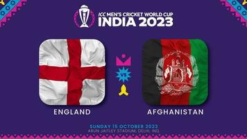 England mot afghanistan match i icc herr- cricket världscupen Indien 2023, intro video, 3d tolkning video