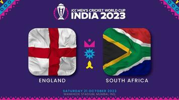 England mot söder afrika match i icc herr- cricket världscupen Indien 2023, intro video, 3d tolkning video