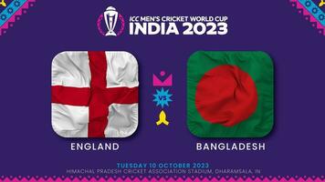 Engeland vs Bangladesh bij elkaar passen in icc Mannen krekel wereldbeker Indië 2023, intro video, 3d renderen video