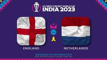 England mot Nederländerna match i icc herr- cricket världscupen Indien 2023, intro video, 3d tolkning video