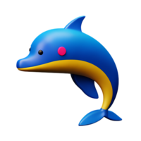 delfin 3d tolkning ikon illustration png