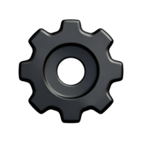 gear 3d rendering icon illustration comma separated, no special characters png