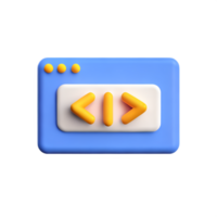coding 3d rendering icon illustration png