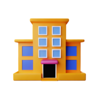 hotel 3d rendering icon illustration png