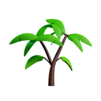 tropical leaves 3d rendering icon illustration png