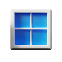 window 3d rendering icon illustration png