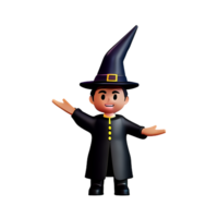 witch 3d rendering icon illustration png