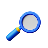 magnifying glass 3d rendering icon illustration png