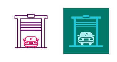 Car in garage Vector Icon