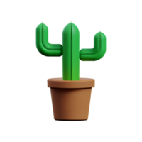 cactus 3d representación icono ilustración png