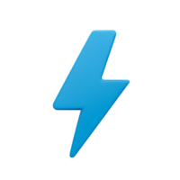 thunder 3d rendering icon illustration png