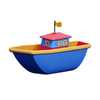 boat 3d rendering icon illustration png