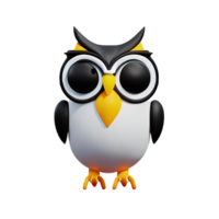 owl 3d rendering icon illustration png