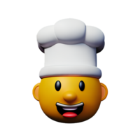 chef face 3d rendering icon illustration png