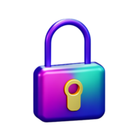 lock 3d rendering icon illustration png