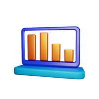 chart 3d rendering icon illustration png