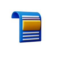 Zeitung 3d Rendern Symbol Illustration png